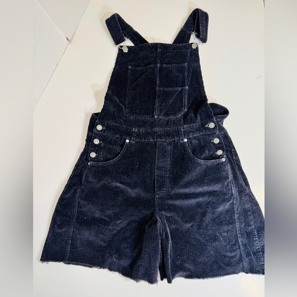 Free People - We The Free Corduroy Short Overalls in Black
